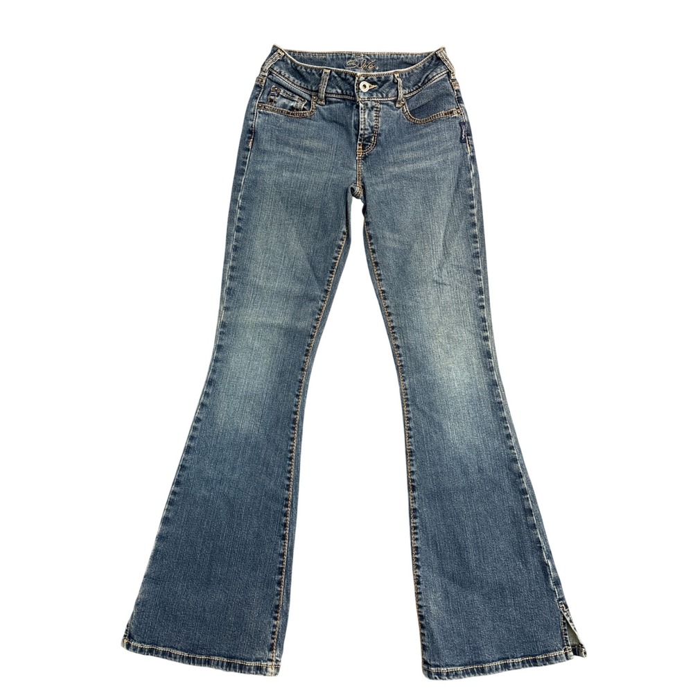 Silver Jeans Co Womens 26 Flare Bootcut Jeans Mid Wash Low Rise Side Slit Canada